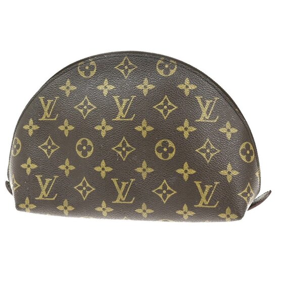 LOUIS VUITTON Trousse Demi Ronde Pouch Monogram Leather Brown - Picture 1 of 14